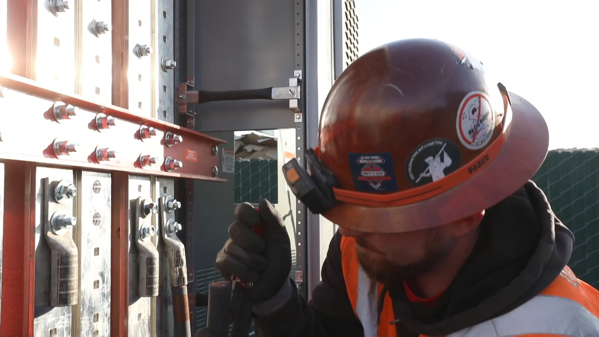 Electrician working on Industrial Control Panel.